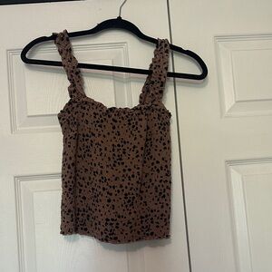 Abercrombie & Fitch Tan and Black Dot Tank Top